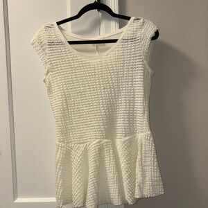 Zara Textured White/Cream Blouse